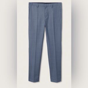 Mango Men's Blue Checkered Pants
